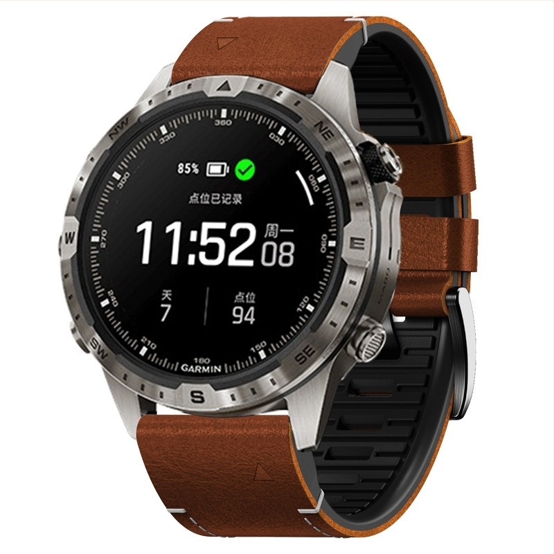 Garmin óraszíj - valódi bőr, kompatibil Garmin órákkal, tűcsattal, 50 g