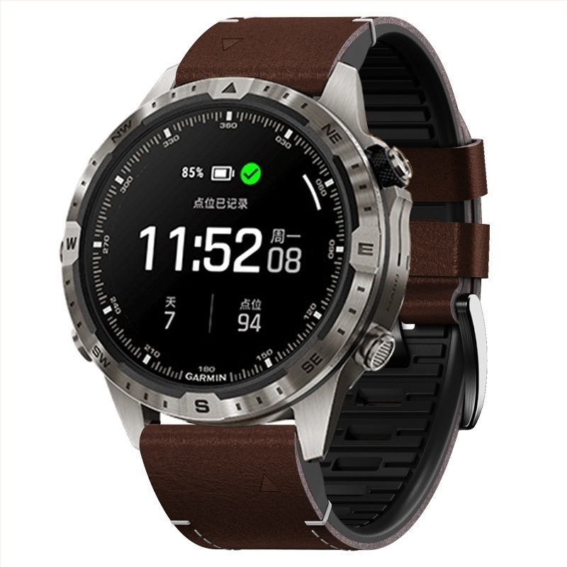 Garmin óraszíj - valódi bőr, kompatibil Garmin órákkal, tűcsattal, 50 g