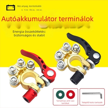 Sárgaréz akkumulátor terminál csipesz, 1 pár, az akkumulátor vezetéséhez, 45-200 tartományhoz