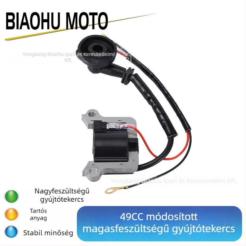 Gyújtótekercs kétütemű motorokhoz (43cc/49cc), 40-5 és 44-5 modellhez tartozó pocket bike-okra, magas hatékonyság, magas hőállóság