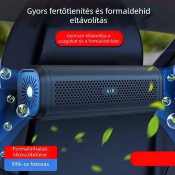 Autóba szerelhető légtisztító aktív szén és KMnO4 golyók – formaldehid eltávolítása, 300 g, ABS ház