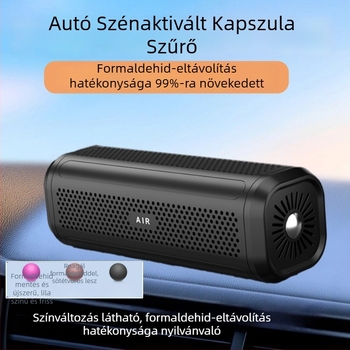Autóba szerelhető légtisztító aktív szén és KMnO4 golyók – formaldehid eltávolítása, 300 g, ABS ház