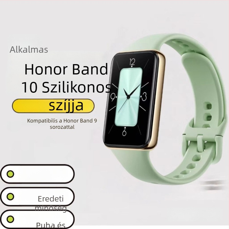 Szilikon szíj Honor Band 9/10-hez – sportos stílus, tűcsattal