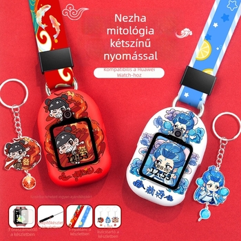 Huawei Kids Watch nyakpántos tok szilikon szíjjal, egylábas csat, testreszabható interfészméretek, tartalmaz gyöngyház tokot