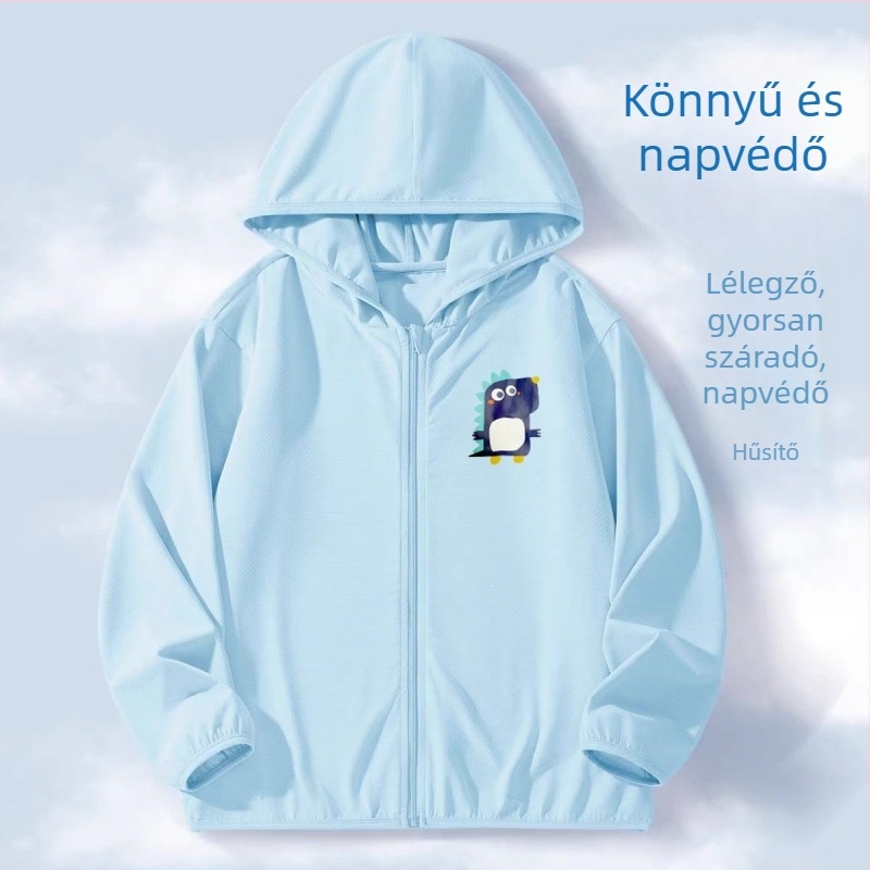 Gyerekek UV-védelmet nyújtó, légáteresztő, könnyű kültéri felső Ice Silk anyaggal, fiúk és lányok számára, szülő-gyermek készlet, nyár