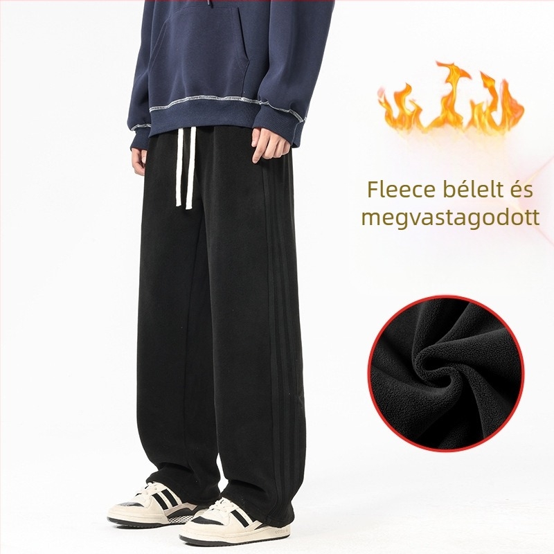 Férfi Ori Velvet bélelt sportos nadrág, laza szabású, egyenes szár, középmagas derék, kötős zárás