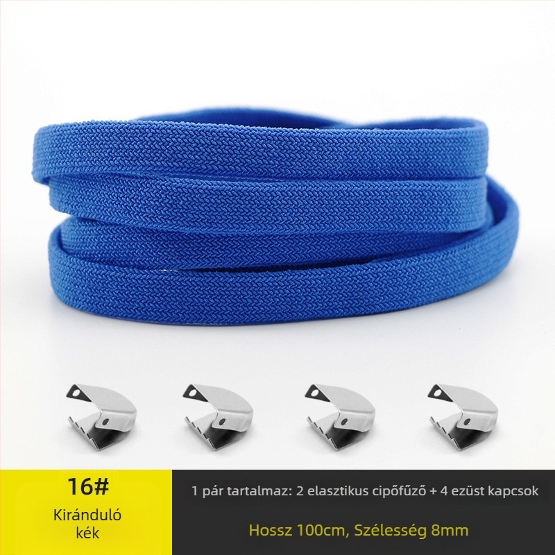 Unisex 8 mm szélességű, kötés nélküli cipőfűzők rugalmas csattal, dupla rétegű spandexből; mind a négy évszakhoz; alkalmas sportcipőkhöz, bőr cipőkhöz, csizmákhoz és hétköznapi lábbelikhez