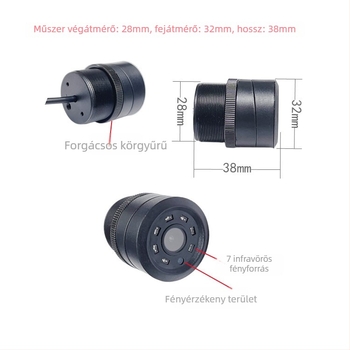 Infravörös autóhátsó kamera, 12V tápegység, 90° látószög, 760×540 felbontás, CVBS videó.