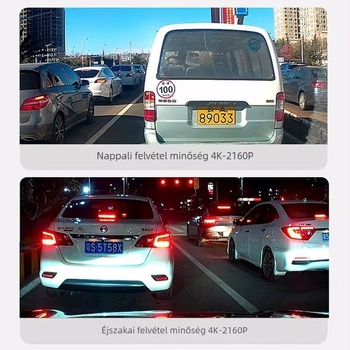 Mazda 3 Axela dash cam vezeték nélküli, 2160p, 170° látószög, előre-hátra rögzítés, Wi‑Fi, F1.8 rekesz, ablakra szerelés