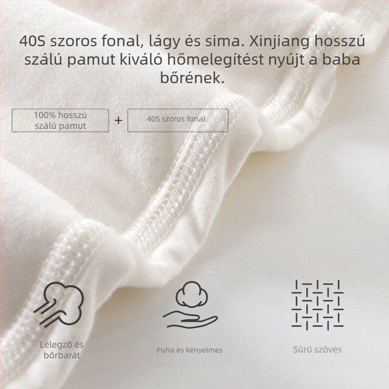 100% pamutból készült babaaroverál hosszú ujjú, elöl záródó, 1–3 éveseknek (80–100 cm), mindennapi stílus