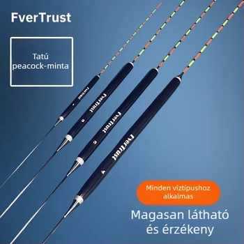 Függőleges sodrású horgászúszó — pávatoll anyaggal