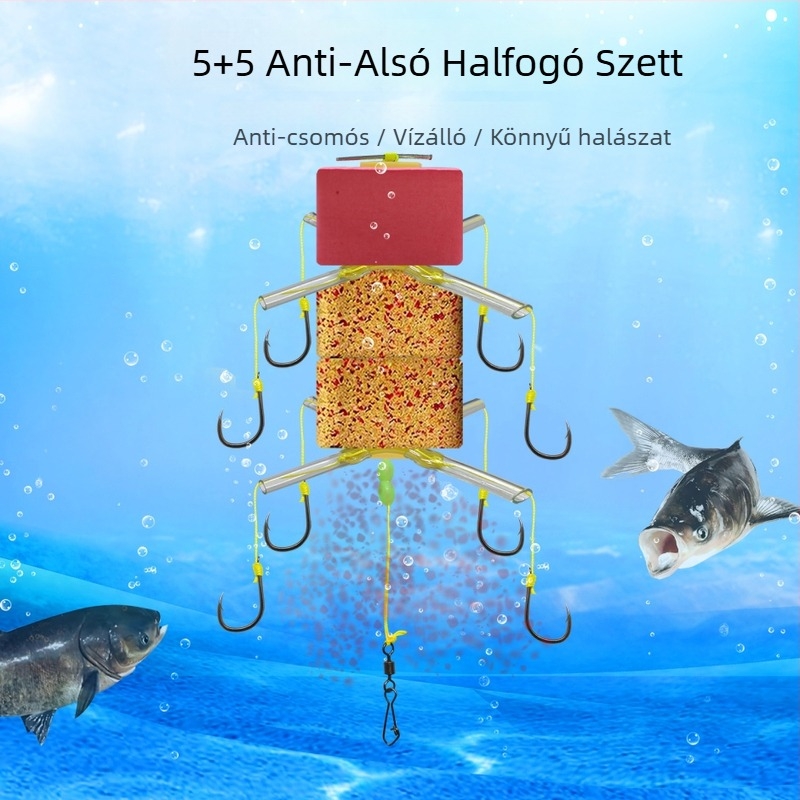 Folyami horgászhorog készlet – anti-aljzat dizájn, négyzet alakú csalihorgok karp és nagy karp számára, 8–15 horog/set, doboz 500 db