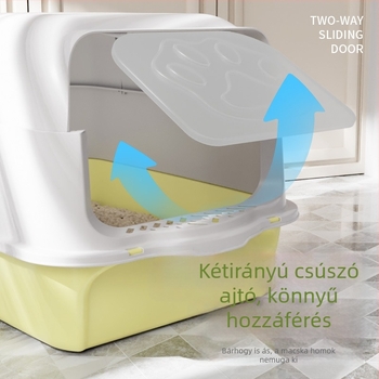 Macskaalomtálca, teljesen zárt kialakítású, csepp- és fröccsenésálló, szagmentes, PP anyag