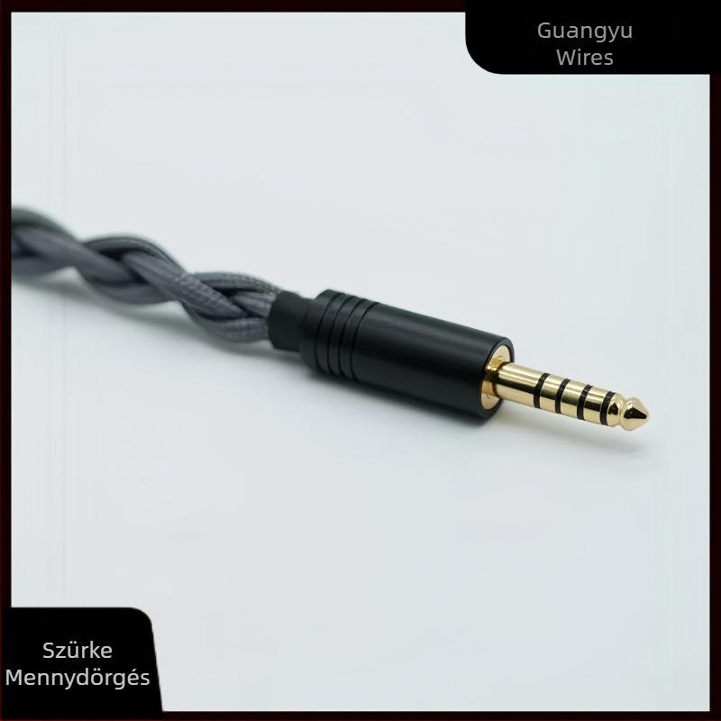 HD800 fejhallgató feljavító kábel - 4 szálas, 7N monokristályos réz huzal, dupla 3,5 mm-es audio csatlakozó