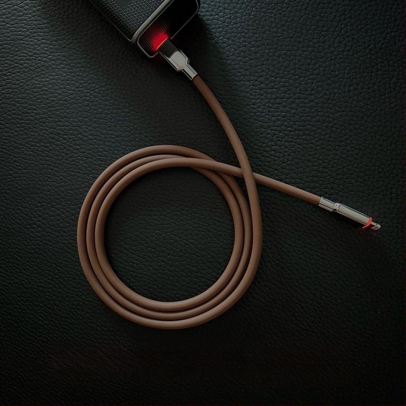 RGB világító 5,0 mm folyékony szilikon adatkábel, 100W gyorstöltés, kompatibil Huawei és iPhone 15/16