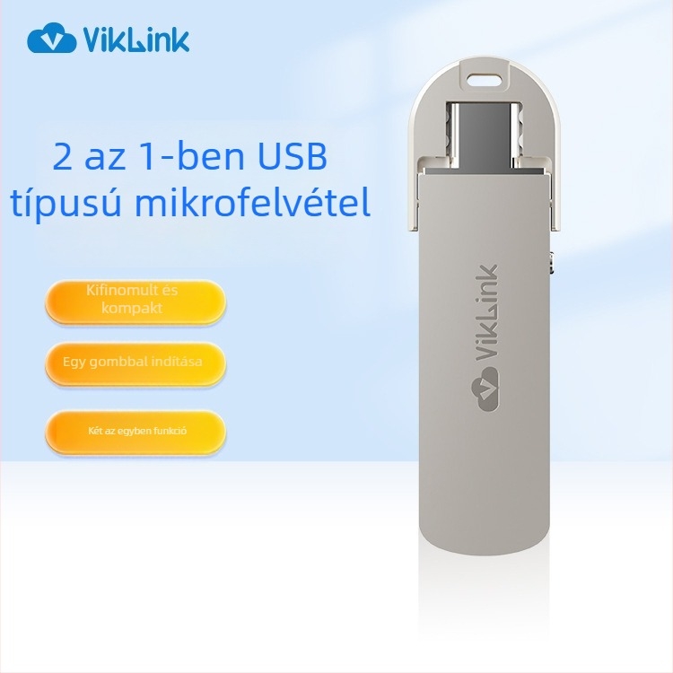 AI okos hangrögzítő, 8 órás felvétel, MP3/WAV/WAM formátumok, WAV felvételi mód, USB 3.0, TF kártya tárhely