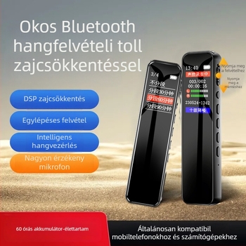 Felvételi toll, 30 órás felvétel, TF kártya, színes kijelző, USB 2.0, két mikrofon