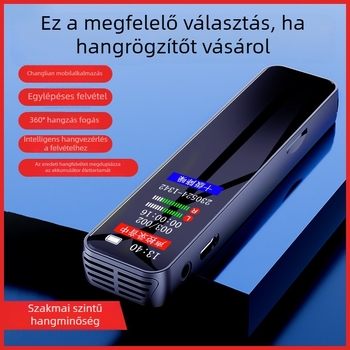 Felvételi toll, 30 órás felvétel, TF kártya, színes kijelző, USB 2.0, két mikrofon