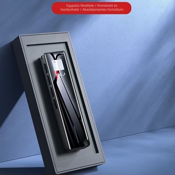 Rögzítő toll - Egyetlen kattintásos felvétel; MP3/WAV; 360° omnidirekcionális kettős mikrofon; TF-kártya; színes LCD kijelző