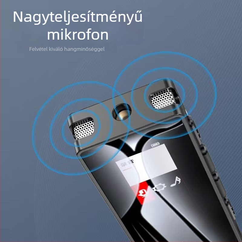 Rögzítő toll - Egyetlen kattintásos felvétel; MP3/WAV; 360° omnidirekcionális kettős mikrofon; TF-kártya; színes LCD kijelző