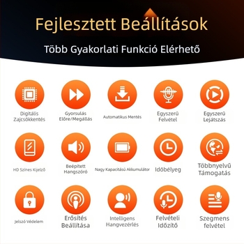 Boston A20S hangrögzítő zajcsökkentéssel, 12 órás felvétel, TF-kártya támogatás, USB 2.0, legfeljebb 999 felvétel