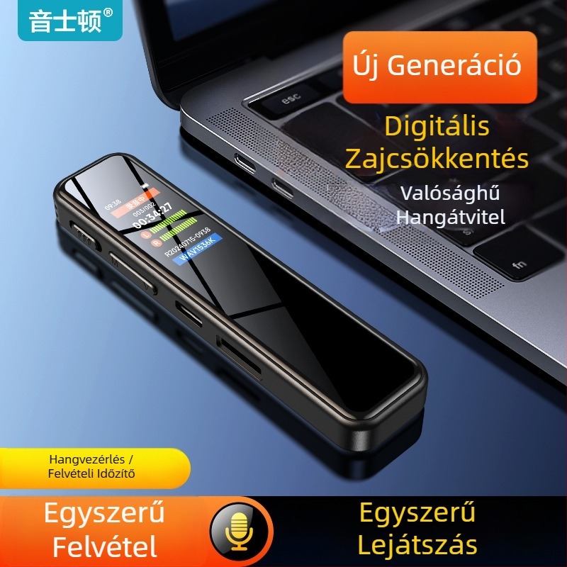 Boston A20S hangrögzítő zajcsökkentéssel, 12 órás felvétel, TF-kártya támogatás, USB 2.0, legfeljebb 999 felvétel