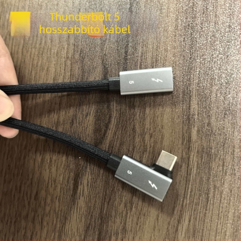 Thunderbolt 5 hosszabbító kábel merevlemezházhoz, 80 Gbps nagysebességű adatátvitel, PD240W gyorstöltés, kompatibilis MacBookkal