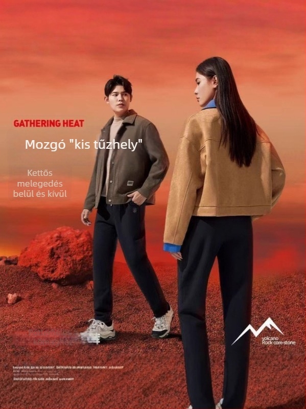 Férfi téli casual nadrág, szél- és vízálló, fleece-béléssel, magas elastikusság, hőmérséklet-megtartó melegítés