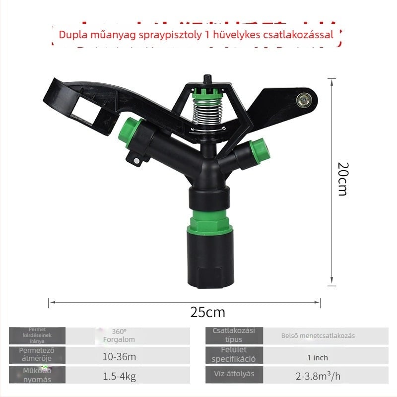 360°-os forgó turbinos öntözőfej kerthez