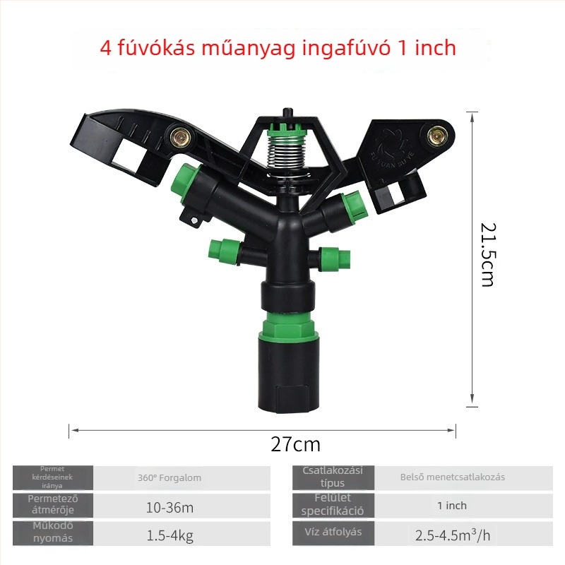 360°-os forgó turbinos öntözőfej kerthez