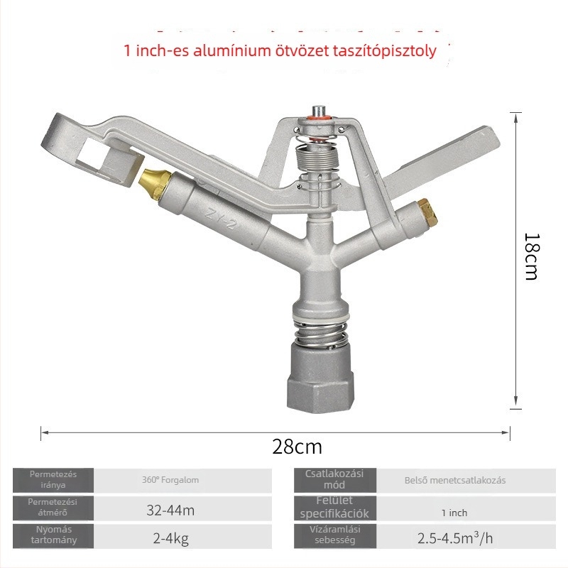360°-os forgó turbinos öntözőfej kerthez
