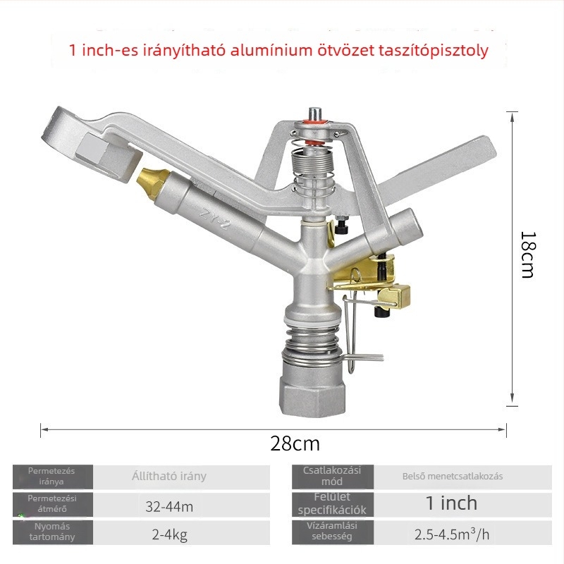 360°-os forgó turbinos öntözőfej kerthez