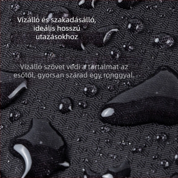 Nylonból készült túrahátizsák, ultra könnyű, bővíthető, csökkenti a terhelést, tárolható (anyag: nylon; hordozórendszer: ívelt vállpánt)