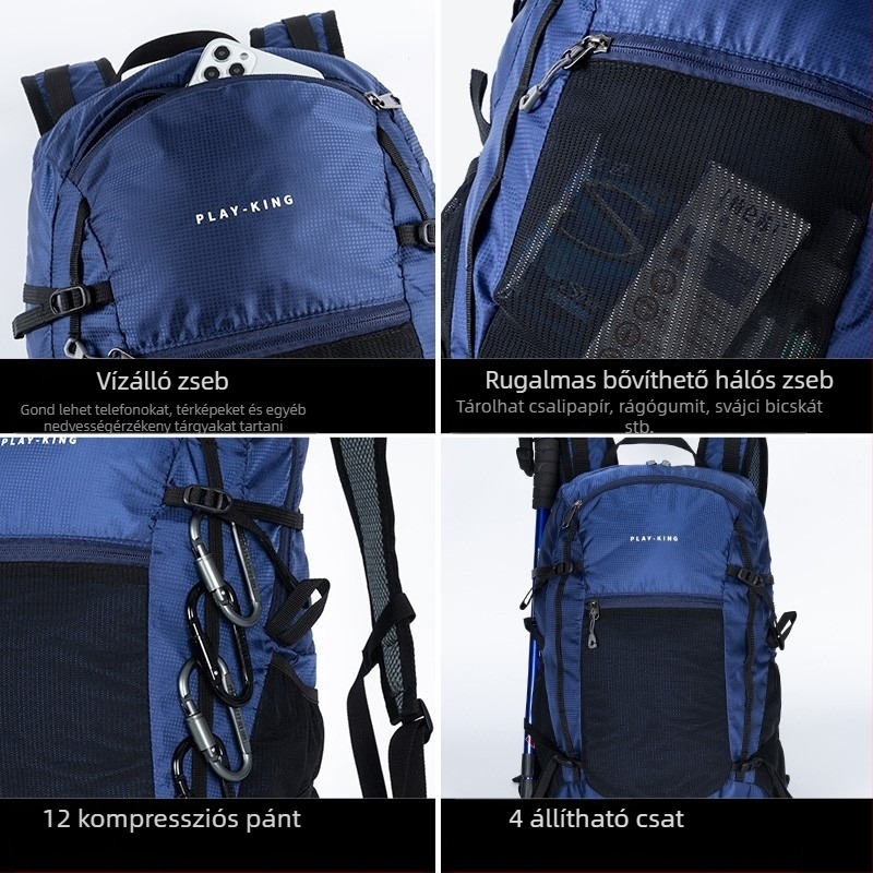 Kiránduló hátizsák – ultra könnyű, vízálló, nagy kapacitású, uniszex, nylon