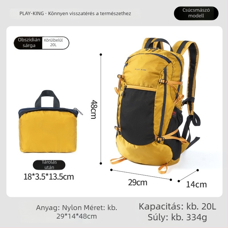 Kiránduló hátizsák – ultra könnyű, vízálló, nagy kapacitású, uniszex, nylon