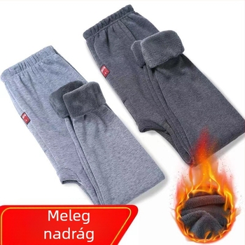 Férfi meleg nadrág fleece béléssel — szűk szabás, 100% poliészter, vast anyag 201–250 g/m²