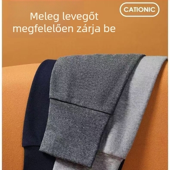 Férfiak számára 100% pamut termikus nadrág, őszi-téli alapréteg, varrat nélküli, közepes súlyú 181–200 g/m²