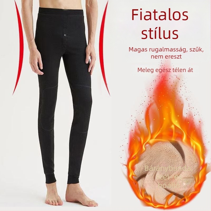 Férfi termikus nadrág, akril rostból, extravastag anyag, 3/4 hossz, elasztikus, egyrétegű