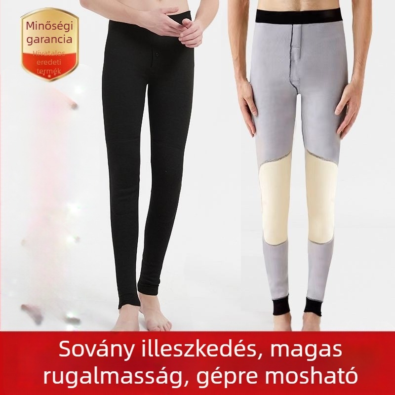 Férfi termikus nadrág, akril rostból, extravastag anyag, 3/4 hossz, elasztikus, egyrétegű