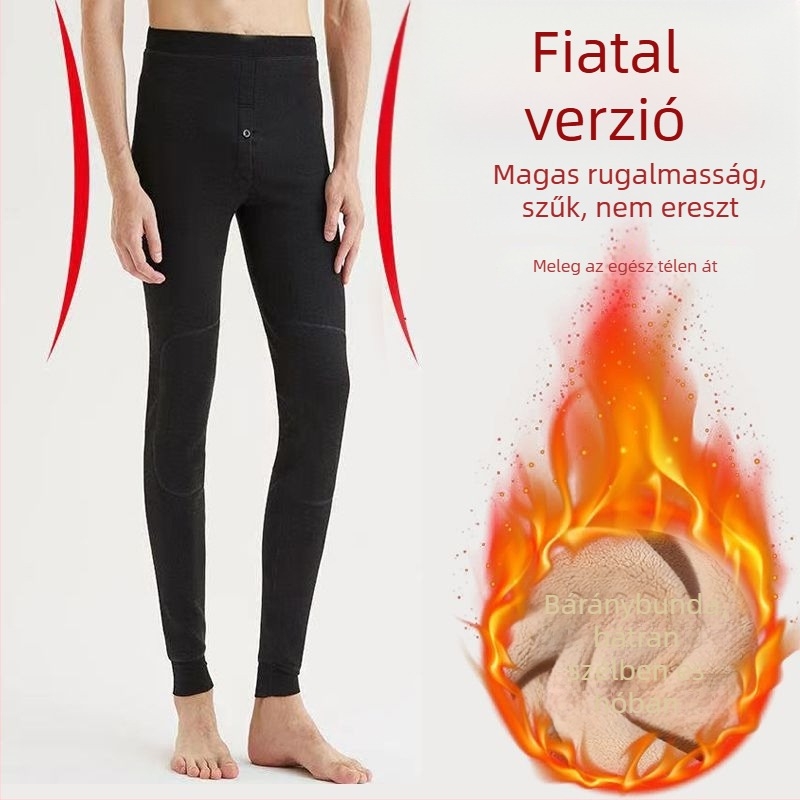 Férfi termikus nadrág, akril rostból, extravastag anyag, 3/4 hossz, elasztikus, egyrétegű