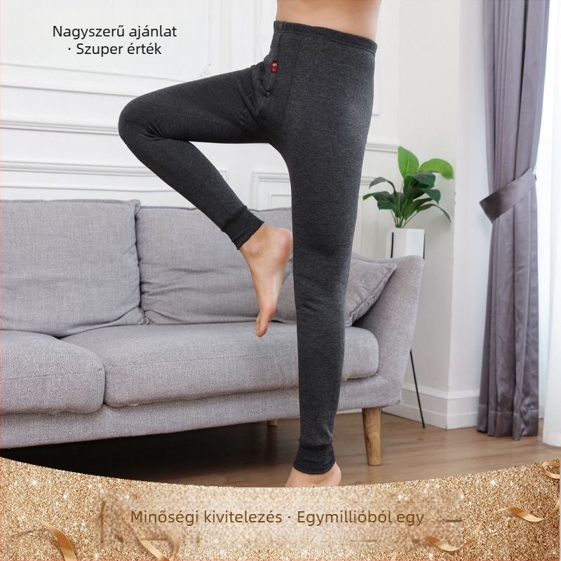 Férfiaknak szánt velúr anyagú melegítő nadrág fleece béléssel, testformázó szabás, vastagság 201–250 g/m²