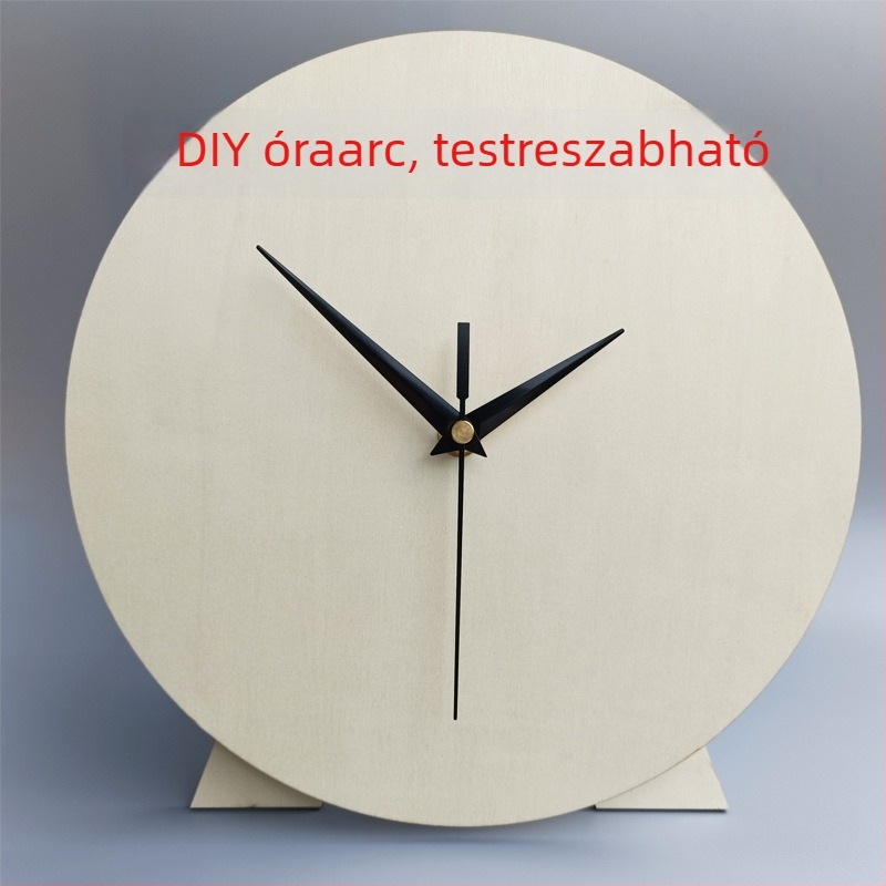Kézzel készített kerek falióra üres számlappal, fa tokkal, fém számlappal, elemes működésű, egyoldalas, modern DIY graffiti művészet