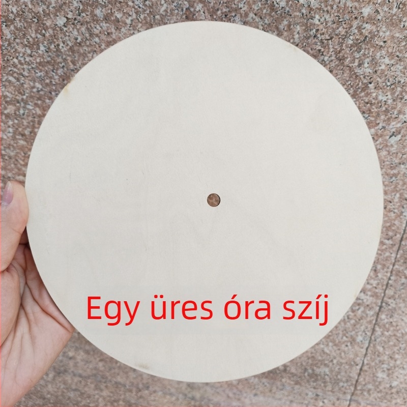 Kézzel készített kerek falióra üres számlappal, fa tokkal, fém számlappal, elemes működésű, egyoldalas, modern DIY graffiti művészet