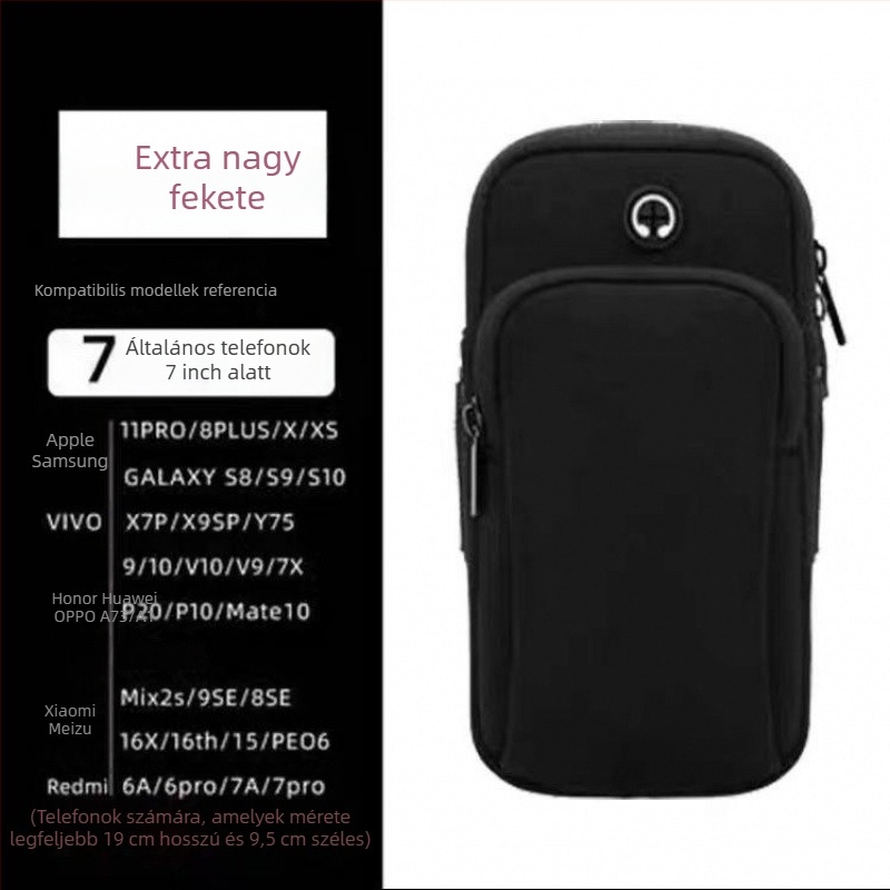 Huawei telefonhoz készült kar- és csuklós táska, uniszex, PU anyag, vállon átvethető vagy derékra helyezhető, kerékpározáshoz