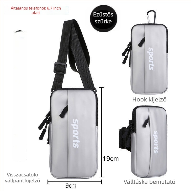 Huawei telefonhoz készült kar- és csuklós táska, uniszex, PU anyag, vállon átvethető vagy derékra helyezhető, kerékpározáshoz