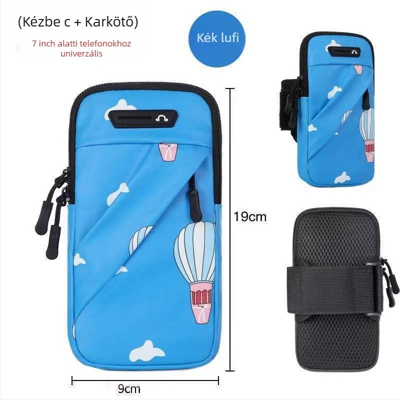 Huawei telefonhoz készült kar- és csuklós táska, uniszex, PU anyag, vállon átvethető vagy derékra helyezhető, kerékpározáshoz
