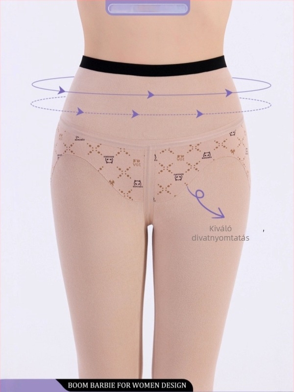 Nylon leggings fleece-béléssel, vastag, magas elasztikusság, 9/10 hossz