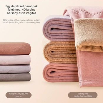 Termikus női nadrág magas derekú bársonyos béléses, duplarétegű, Lambskin anyag, 351–400 g/m² (Magas derekú; Bársonyos bélés; Dupla réteg; Lambskin anyag; 351–400 g/m²)