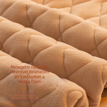 Férfi gyapjú meleg nadrág fleece-béléssel, háromrétegű, magas derekú téli nadrág