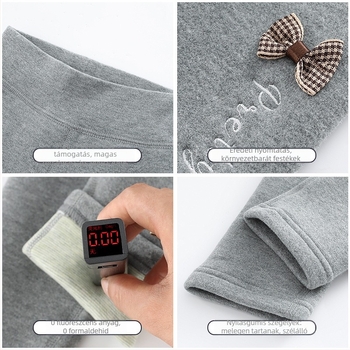 Lányok őszi–téli termikus leggings magas derekú, fleece-sel bélelt kötött anyagból, 8 évesnél idősebbeknek